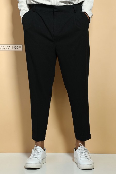 Shop WES Formals Plain Navy Blue Slim Fit Trousers Online – Westside