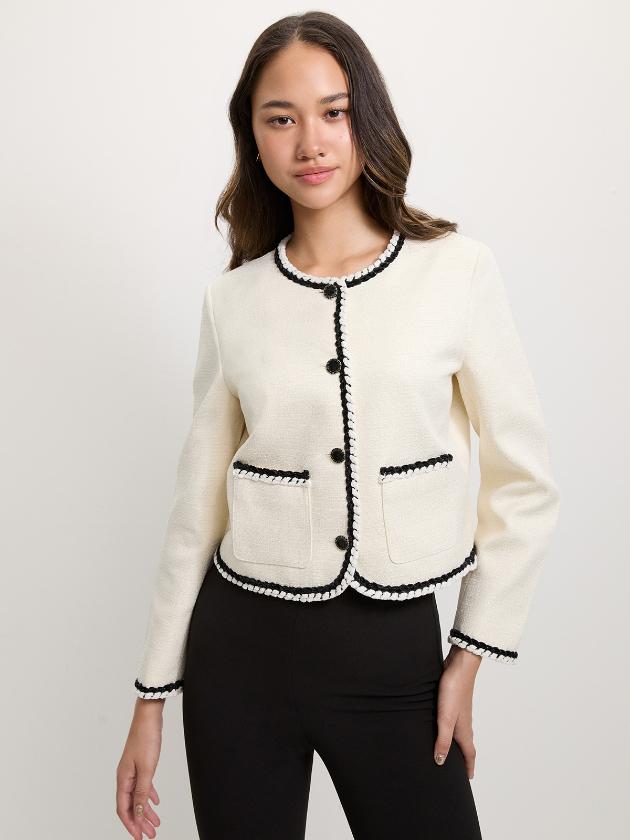 【OHOTORO】Bowl Tweed Jacket ivory bowl tweed jacket | OHOTORO