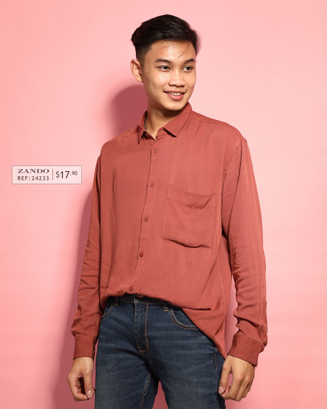 Men Long Sleeves Loose Fit Shirt