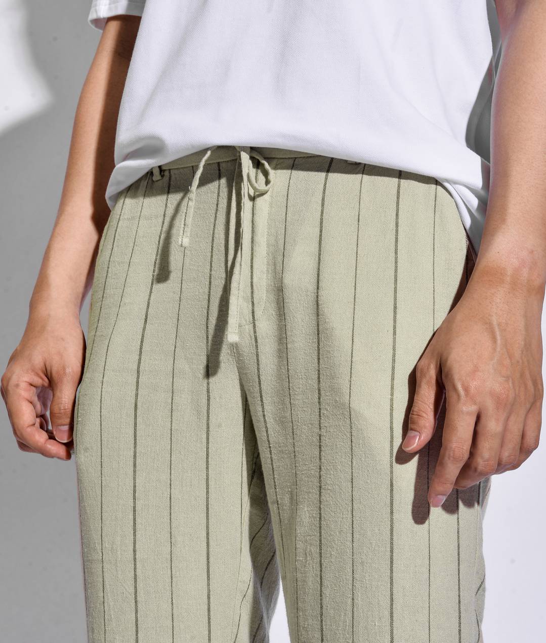 STRIPED JACQUARD TROUSERS  Ecru  ZARA India