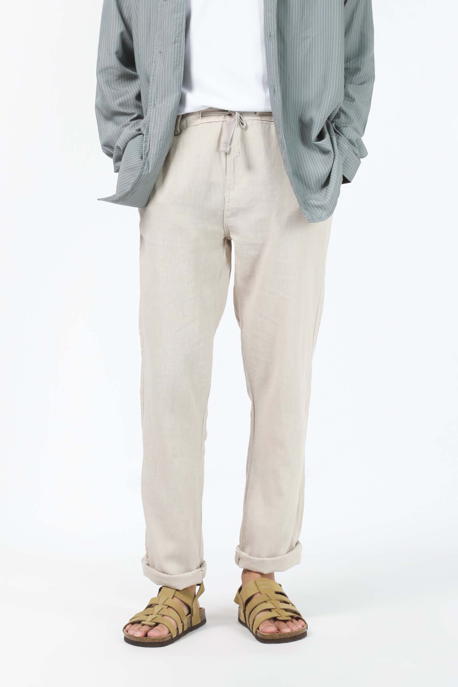 Cozy Up Men linen pants for Men Breathable elastic waist loose trousers  cotton linen Jogger Pants  Lazada PH