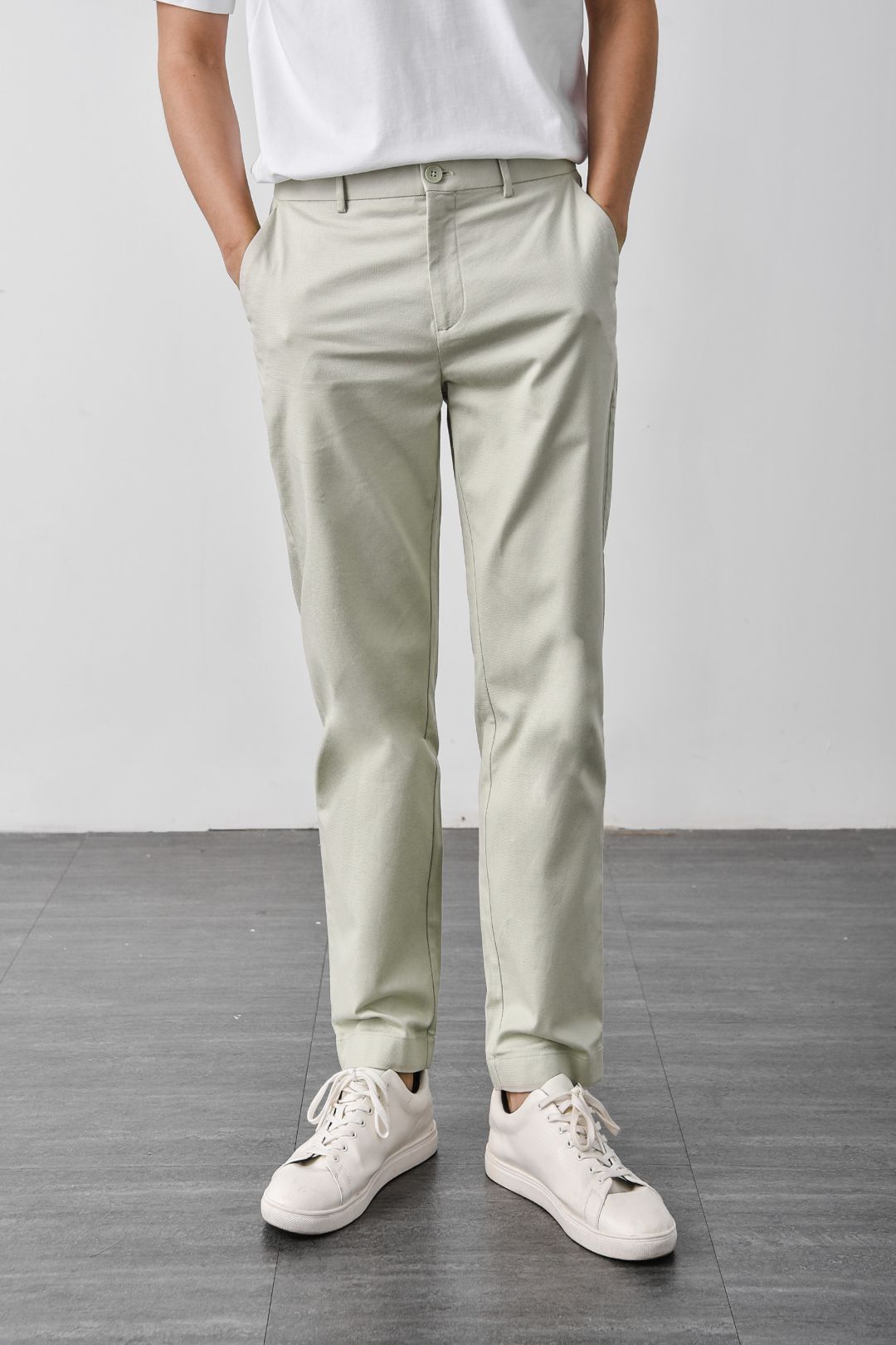 Beige Brown Skinny Fit Fit Cropped Chino Pants with Stretch | Kojo Fit –  Kojo Fit