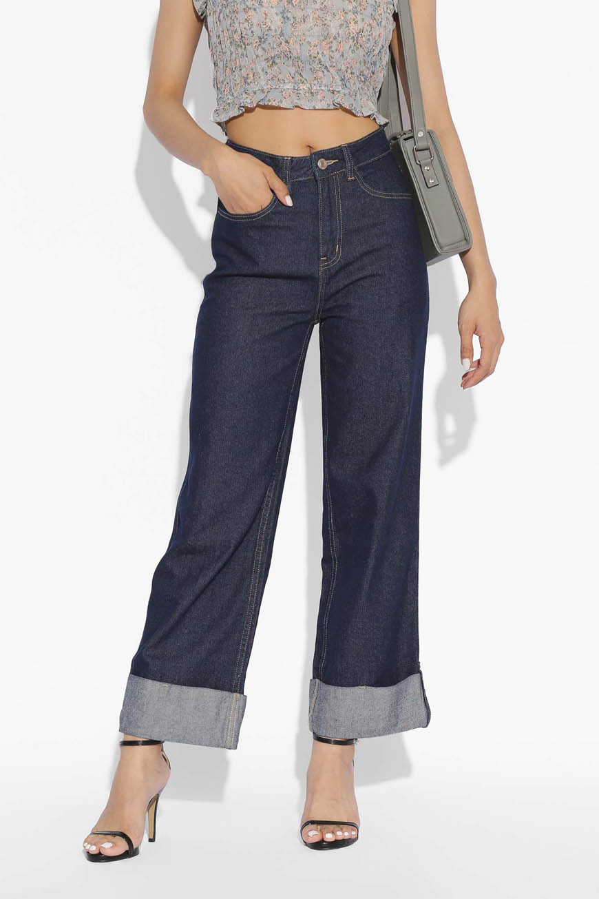 Straight Jeans With Cuffed Hem | TEN11