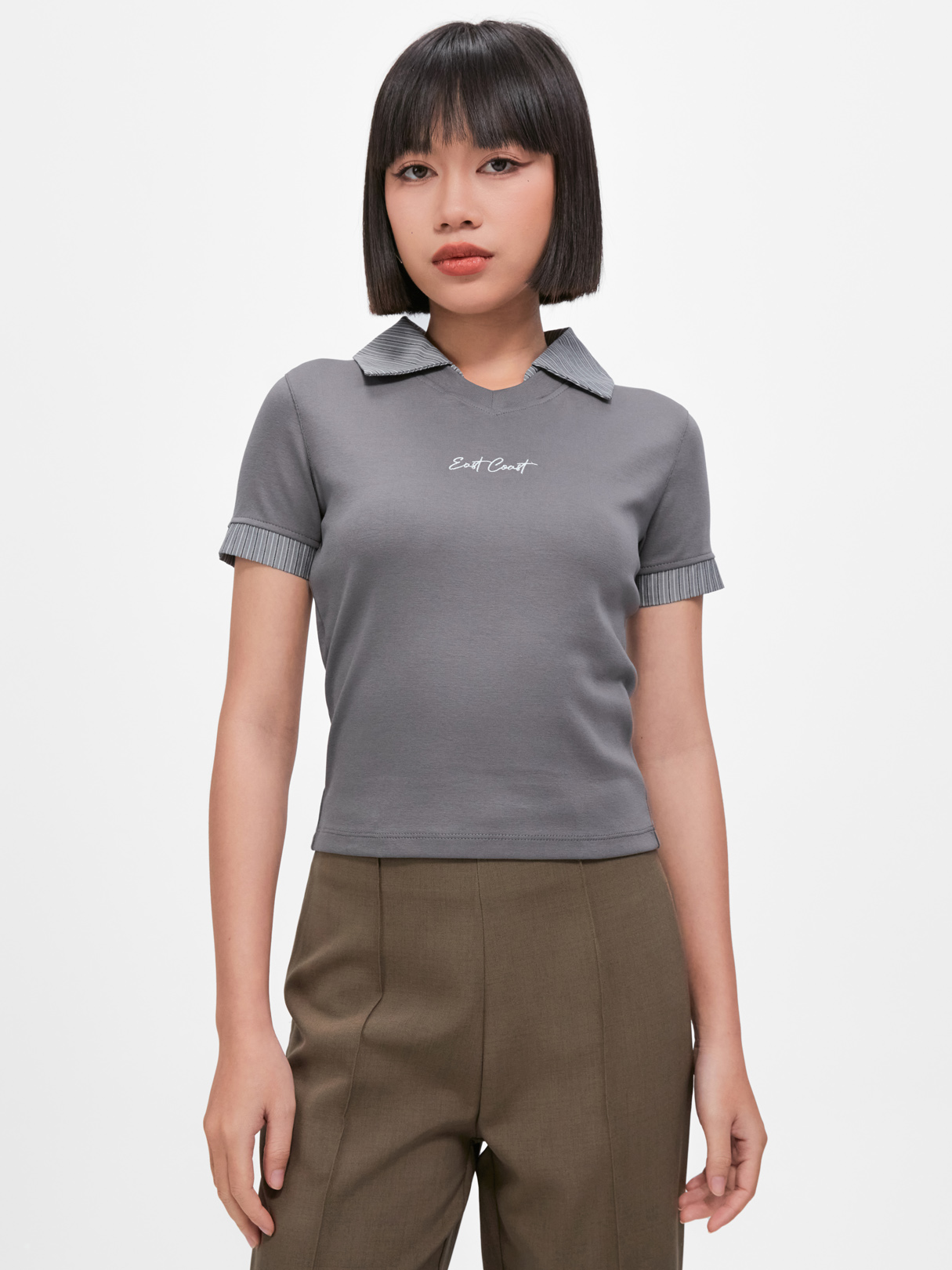 Double Collar Fitted Polo Shirt ZANDO