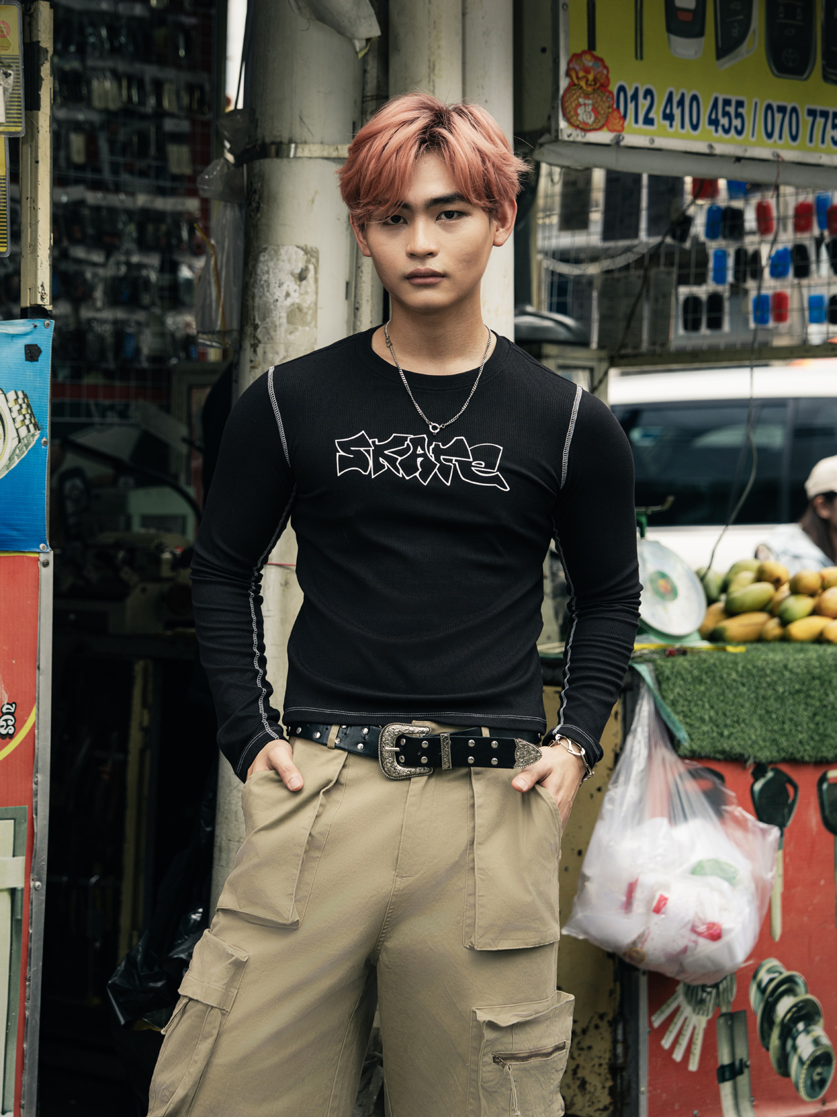 T Zando Rapper Contrast Fitted T-Shirt | ZANDO