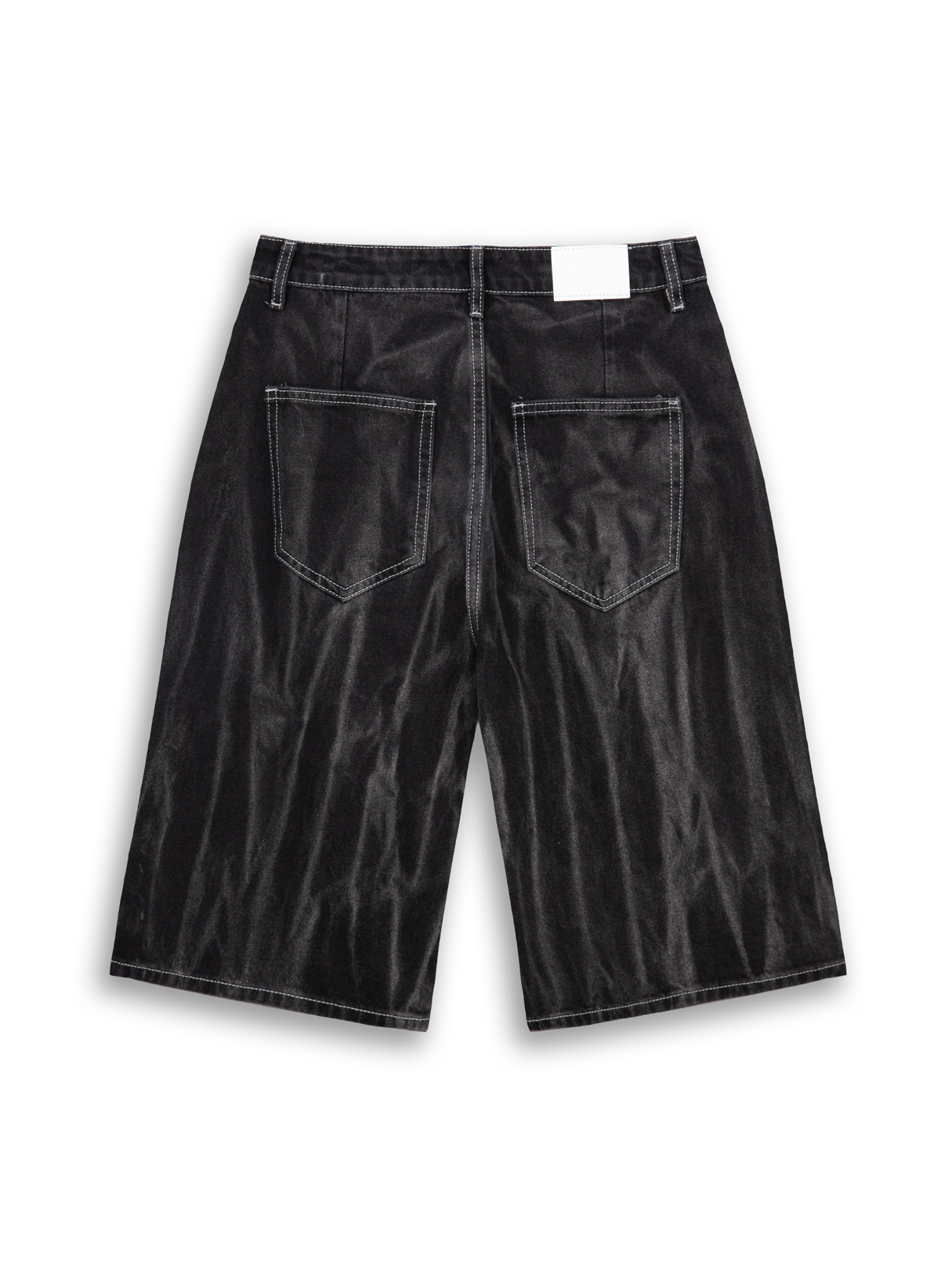 【KOOLOSET】Torque Washed Bermuda Banding Denim Loose Fitted Denim Shorts | ZANDO