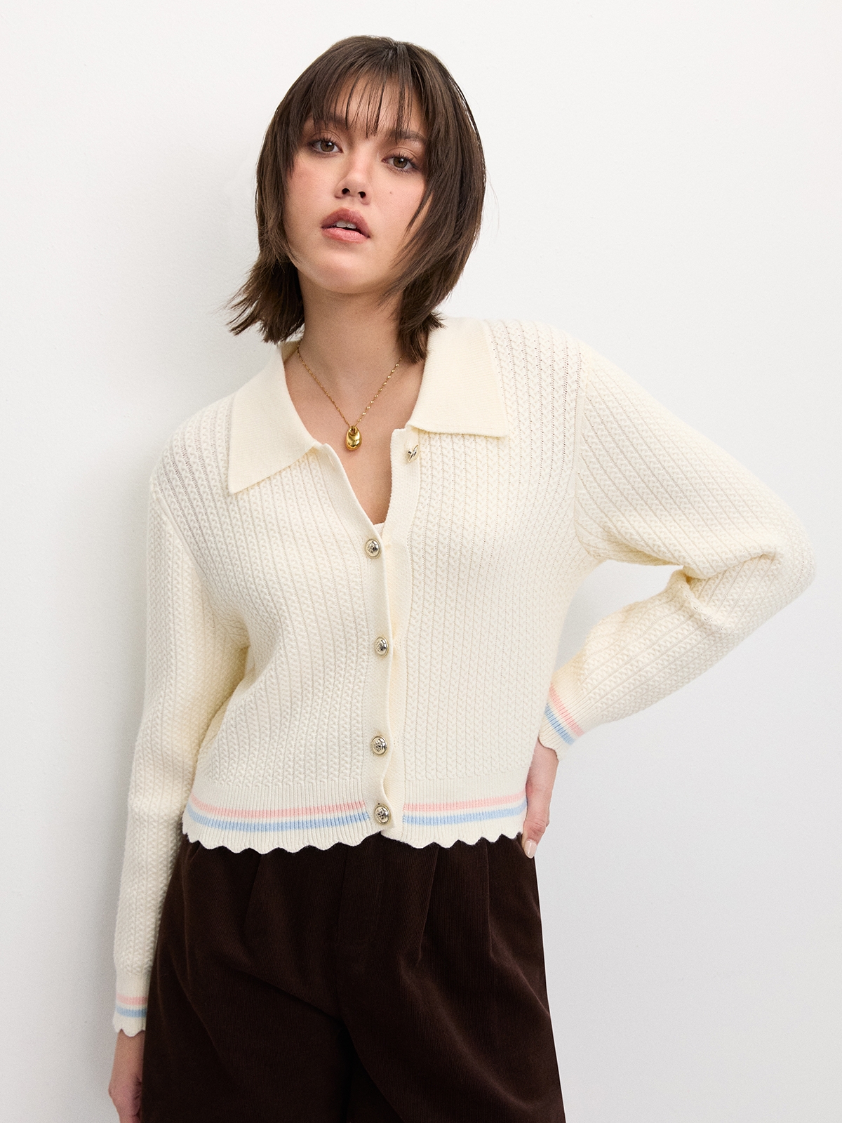 Lettuce Edge Knit Cardigan ZANDO
